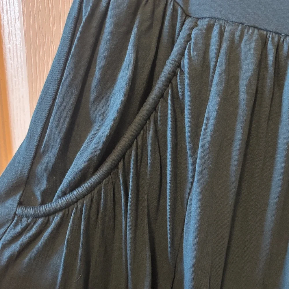 Garnet Hill Jersey Cotton Lined Blue Casual Skirt - Picture 3 of 6